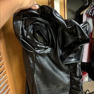 Black Faux Leather Dress